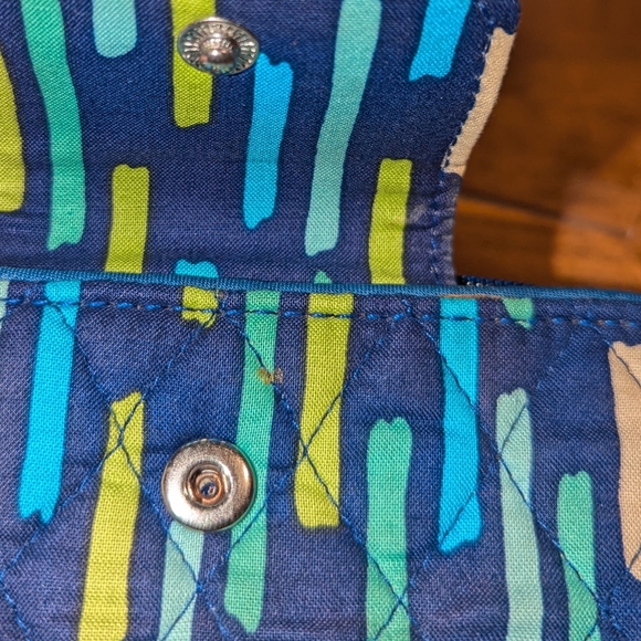 Vera Bradley Blue with Green Stripes Wallet Wristlet - Picture 6 of 9